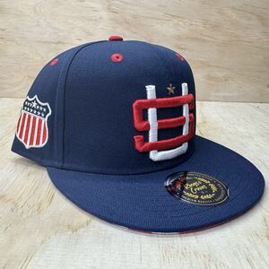 NEW 7 1/8 USA Rings Crwns United States Country Pride Fitted Cap Hat Blue